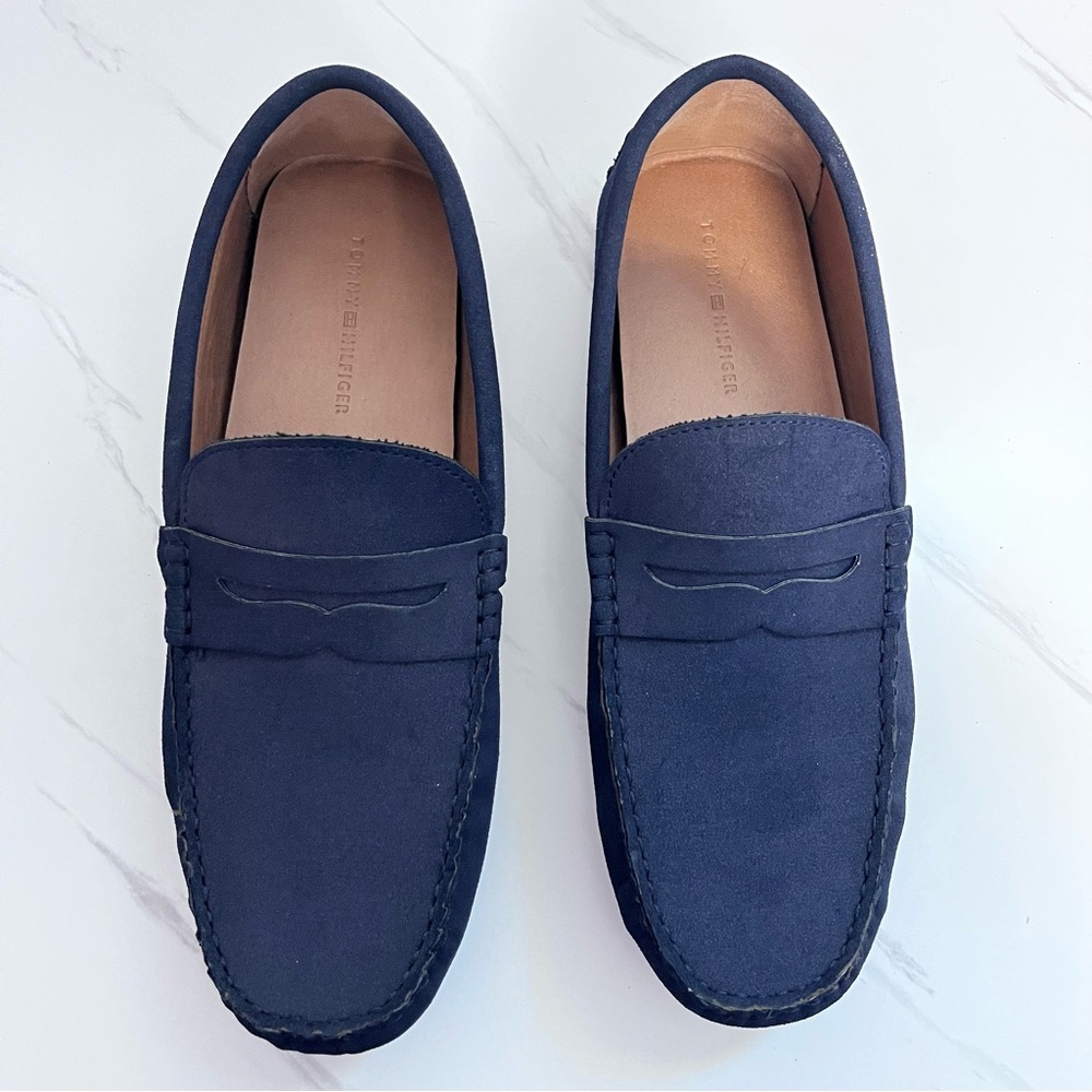 Tommy Hilfiger Navy Blue Suede Moccasin Loafer Size 11 - Picture 2 of 9